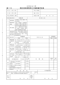 表7.10堆石坝体填筑单元工程质量评定表