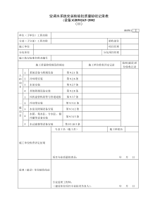 080701Ⅲ空调水系统安装检验批质量验收记录表