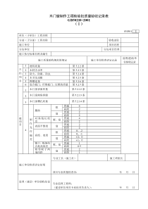 030301Ⅰ木门窗制作工程检验批质量验收记录表