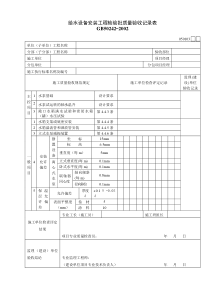 050103给水设备安装工程检验批质量验收记录表