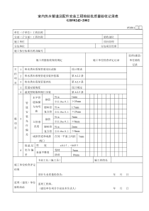 050301室内热水管道及配件安装工程检验批质量验收记录表