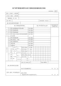 GD2409001  地下燃气管道及配件安装工程检验批质量验收记录表