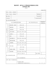 020403Ⅰ钢结构零、部件加工工程检验批质量验收记录表