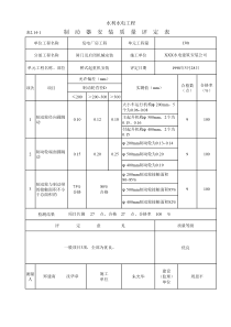 表2.14-1 制动器安装质量评定表（例表）