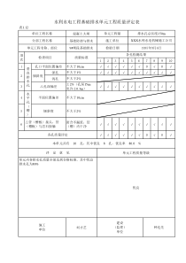 表1.12 基础排水单元工程质量评定表（例表）