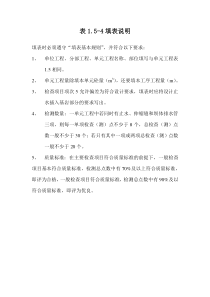 表1.5-4 混凝土止水、伸缩缝和排水管安装工序质量评定表填表说明