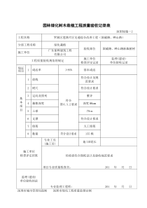 园林绿化树木栽植工程质量验收记录表—深园绿施—2