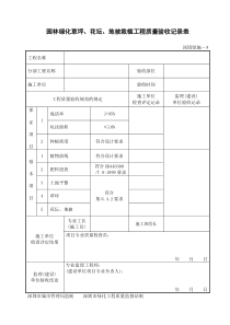 园林绿化草坪、花坛、地被栽植工程质量验收记录表——深园绿施—3