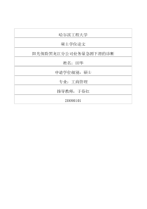 阳光保险黑龙江分公司业务量急剧下滑的诊断