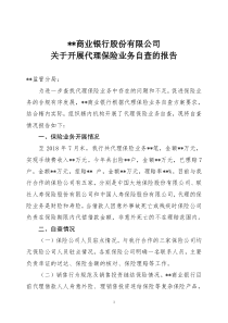 代理保险业务自查报告