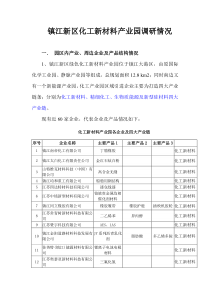 镇江新区化工新材料产业园调研情况