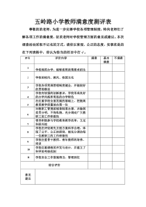 教师满意度测评表