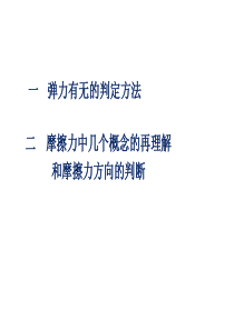 弹力摩擦力有无的判断方法