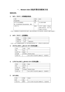 Western-blot实验所需试剂配制方法