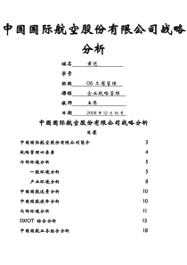 中国国际航空股份-公司战略分析