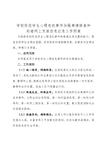 关于学校舆情应急预案