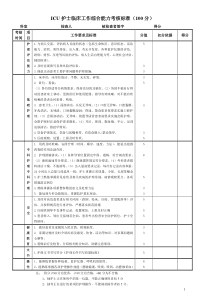 ICU护士临床工作综合能力考核标准