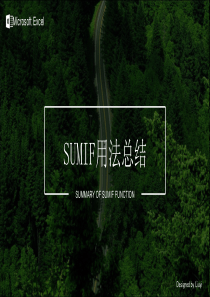 sumif函数用法总结PPT演示课件