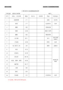 9 工程项目应急救援器材清单