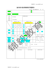 室内消火栓系统调试开通报告