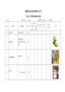 7S项目物资采购参考清单