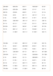 三年级数学上册口算题卡1400道