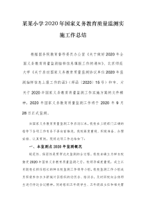 2020年国家义务教育质量监测实施工作总结