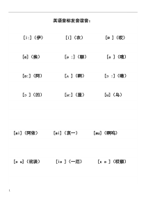 英语音标发音顺口溜