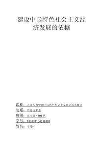 建设中国特色社会主义的经济发展论文