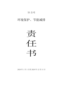 2020年环境保护、节能减排责任书