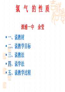 高中化学氯气的性质说课比赛