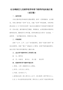 骨干教师评选实施方案