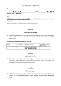 汽车租赁合同英文版