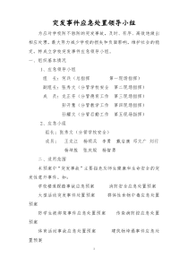 突发事件应急处置领导小组