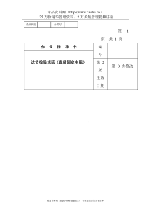 某电子公司进货检验规作业指导书（直插固定电阻）