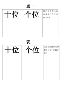 二年级上册简单排列所需表格