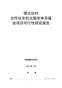 农机服务合作社农机化服务体系建设项目可行性研究报告