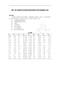 基于多元线性回归的洛河某河段河水受污染情况分析