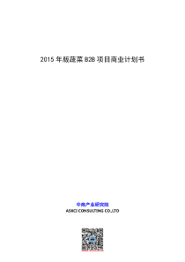 2015年版蔬菜B2B项目商业计划书DOC.doc（DOC21页）