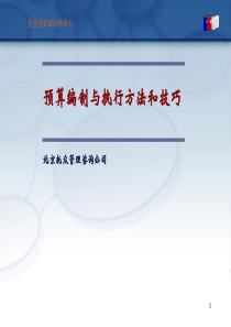 预算编制与执行方法和技巧