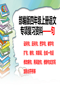 部编版四年级上册语文专项复习-句子(设问句、反问句、把字句、被字句、扩句、缩句等等)