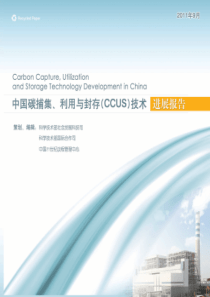 中国碳捕集、利用与封存(CCUS)技术进展报告