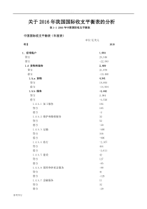 关于2016年我国国际收支平衡表的分析报告