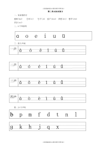 人教部编版小学一年级上册语文-第2单元知识复习