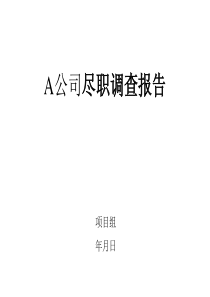 A公司尽职调查报告p141（PPT141页）