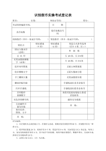 识别假币实操考试登记表