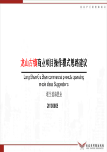 XXXX年商洛龙山古镇商业项目操作模式思路建议