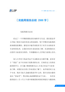 实践周报告总结-2500字