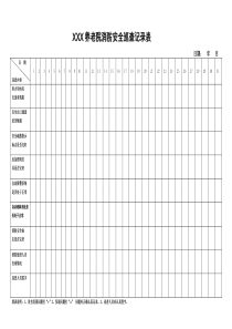 XXX养老院消防安全巡查记录表