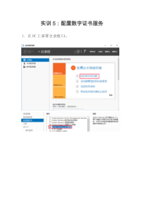 实训5：配置数字证书服务